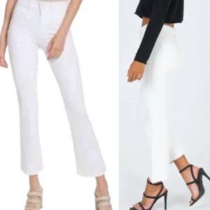 Worn Once - White Rag and Bone Cropped Flare Raw Hem Jeans